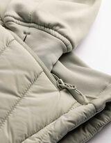 Jacke - Material-Mix - hellgrau