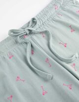 Pyžamové nohavice - Sťahovanie na šnúrku na spodnom okraji - tmavozelena