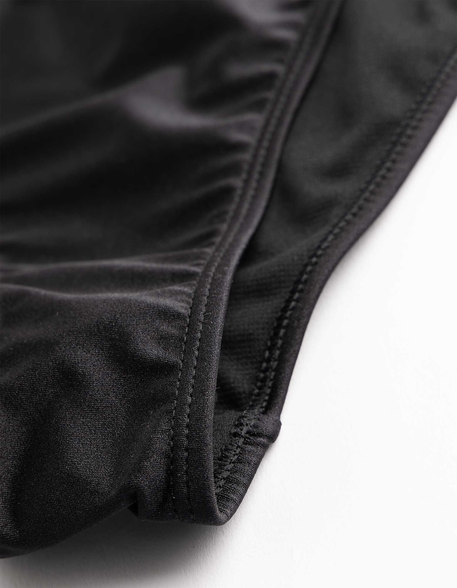 Bikinislip - Glitzerstoff - Schwarz