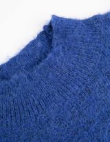 Pletený sveter - Obsah vlny - tmavomodra
