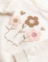 Sweat-shirt - Application en &eacute;ponge - blanc