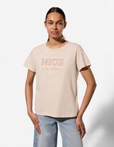 T-shirt - Broderies - beige