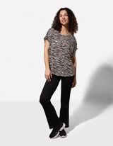 T-shirt - Zebrapatroon - Zwart
