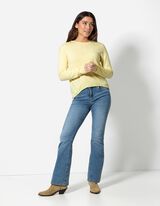 Majica dugih rukava - Rol krajevi - svetlo-zuta