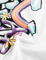 T-shirt - błyszczący nadruk - bialy