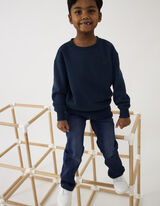 Pulover - Enobarvno - temno modra