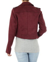Damen Biker-Jacke in Velourslederoptik
