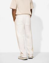 Jogginghose - Kontraststreifen - wei&szlig;