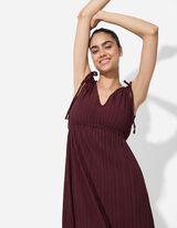 A-vonalú ruha - V-kivágás - sotetlila