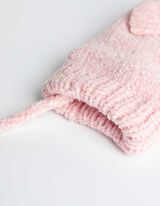 Egyujjas kesztyű - Masnis rátéttel - rozsaszin