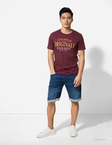 T-shirt - nadruk - ciemny czerwony