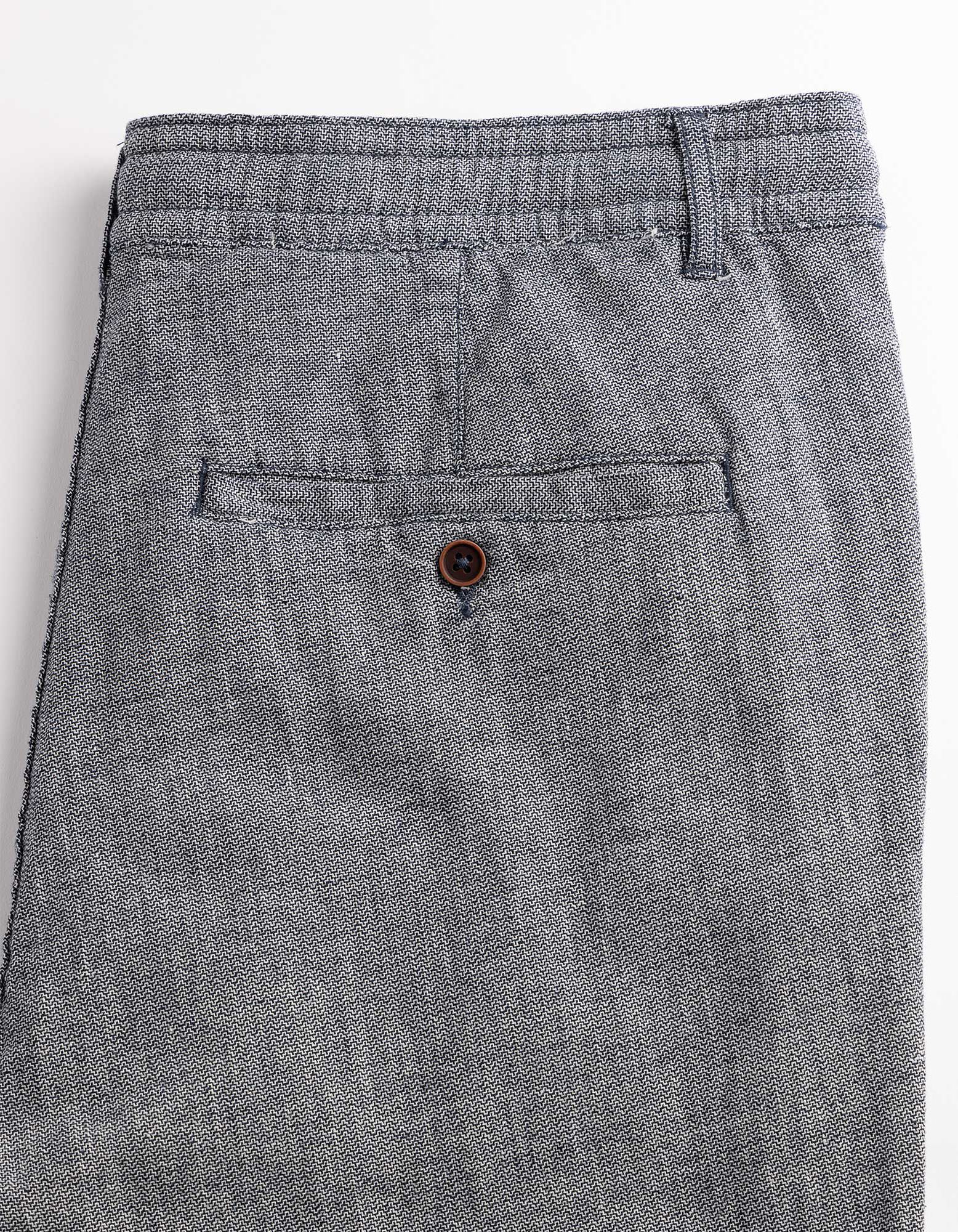 Chinohose - Leinen-Mix - dunkelblau