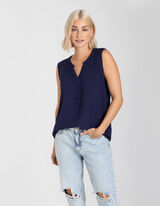 Bluza - LENZING&trade; ECOVERO&trade; - tamno-plava