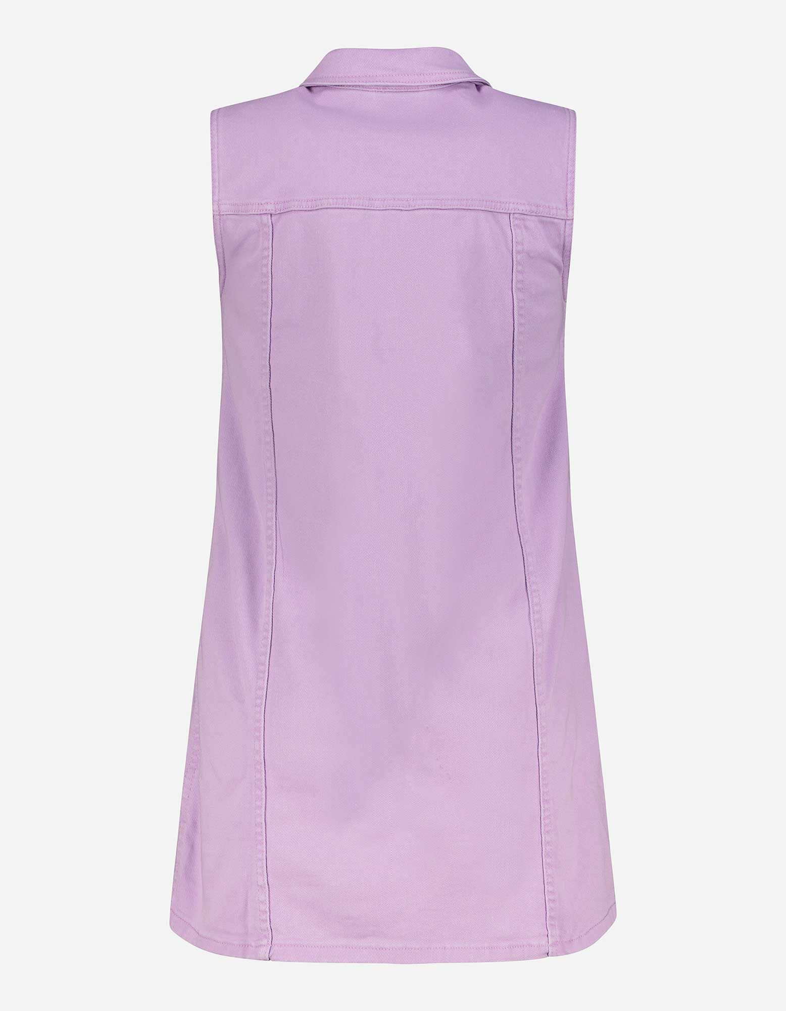 Robe en jean - Poche-poitrine - Lilas