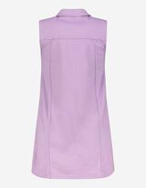 Robe en jean - Poche-poitrine - Lilas