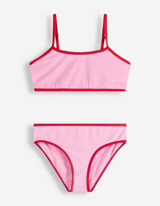 Set aus Bikinitop und Bikinislip - Elastischer Bund - rosa