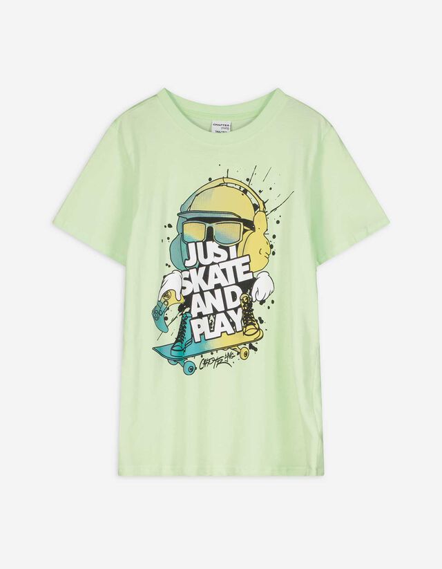 T-Shirt - Frontprint - hellgrün