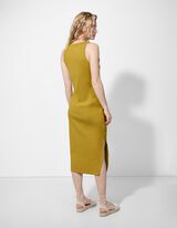 Rochie midi - Fantă laterală - Galben