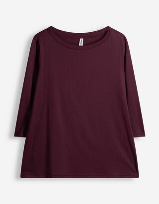 Langarmshirt - Dreiviertel&auml;rmel - Lila