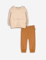 set de hanorac și pantaloni de trening - Buzunar frontal - Bej