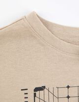 T-shirt - Print - donkerbeige