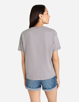 T-s&auml;rk - kinnitusega varrukad - hall