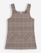 Set aus Shirt und Kleid - Karomuster - Braun