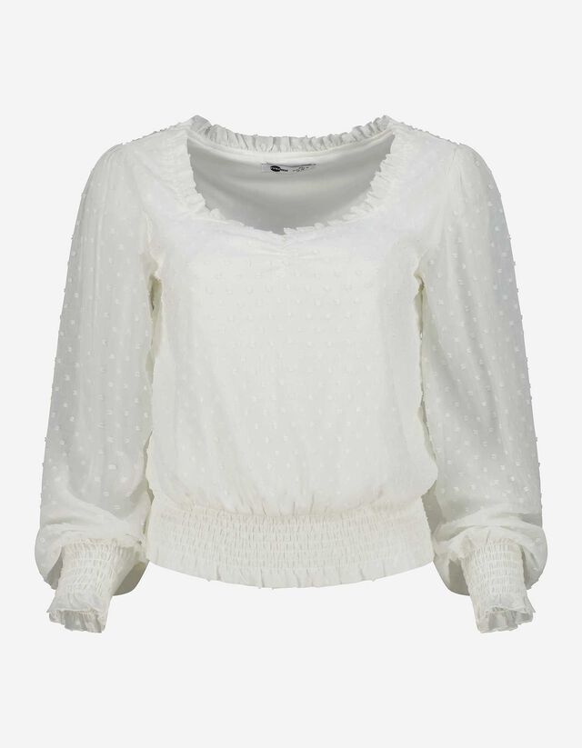 Blusa - Orlo compatto - bianco