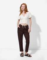 Hose - Regular Waist - dunkelbraun