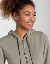 Sweatvest - Capuchon met tunnelkoord - donkergroen