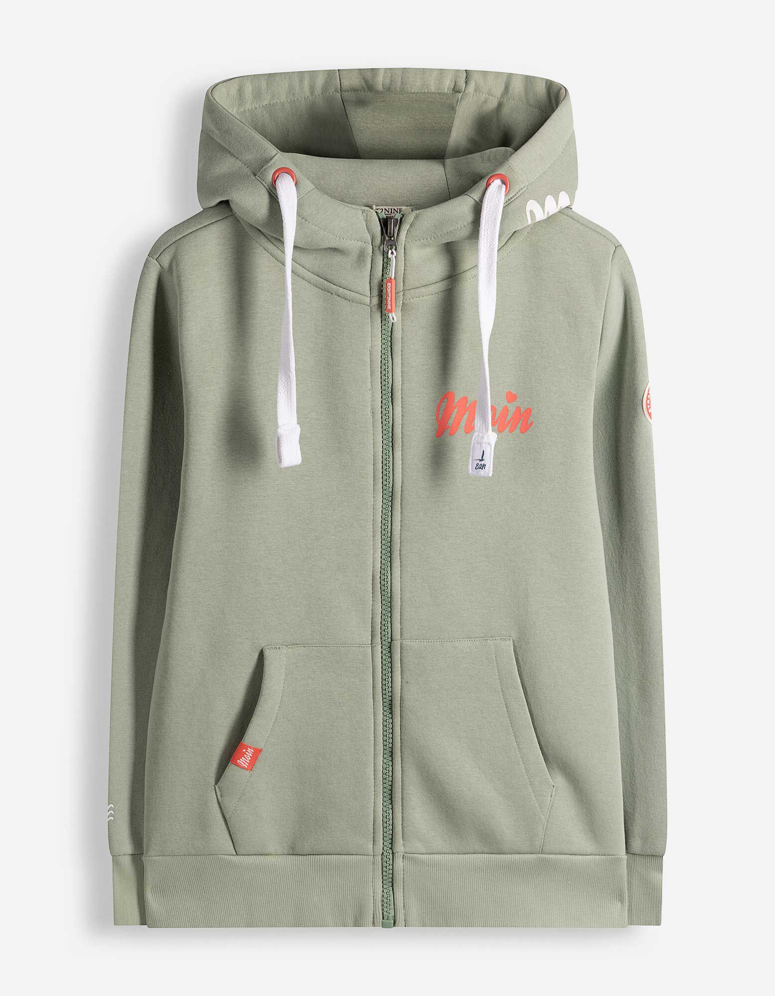 Sweatjacke - Stickerei - gr&uuml;n