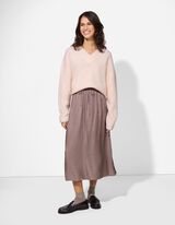 Pul&oacute;ver - V-kiv&aacute;g&aacute;s - rozsaszin