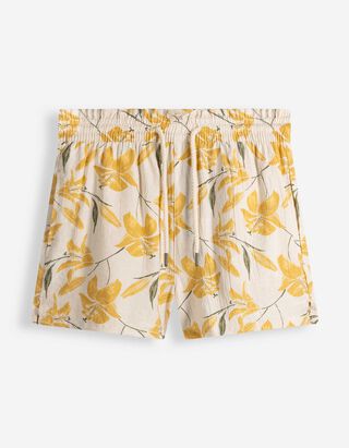 Shorts - Florales Muster - Gelb