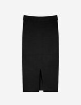 Dzianinowa spódnica - mieszanka wiskozowa - czarny