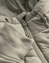 Jacke - Material-Mix - hellgrau