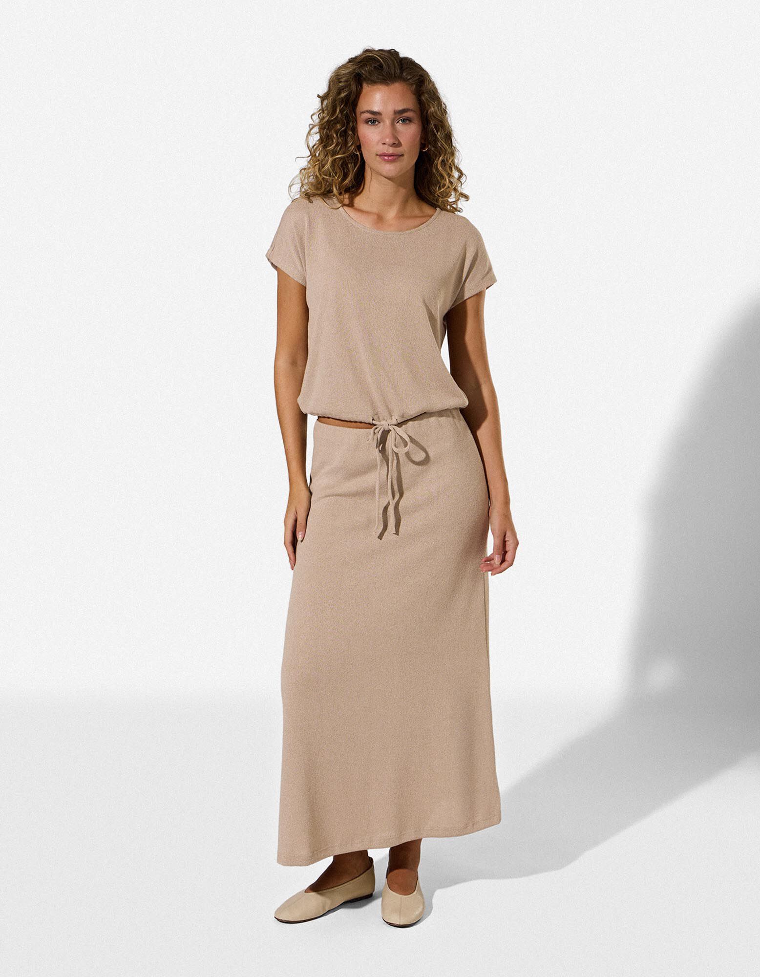 Gebreid overhemd - Viscosemix - Beige