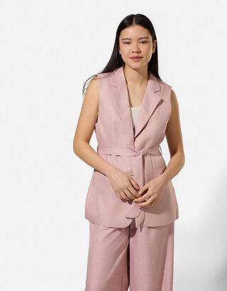 dugi prsluk - Remen na vezanje - pink