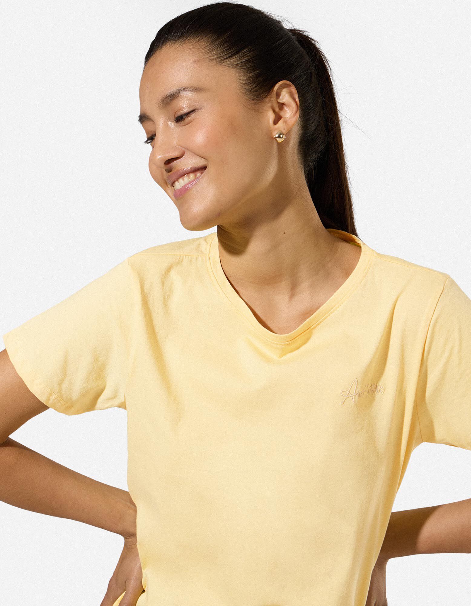 T-shirt - Borduursels - geel