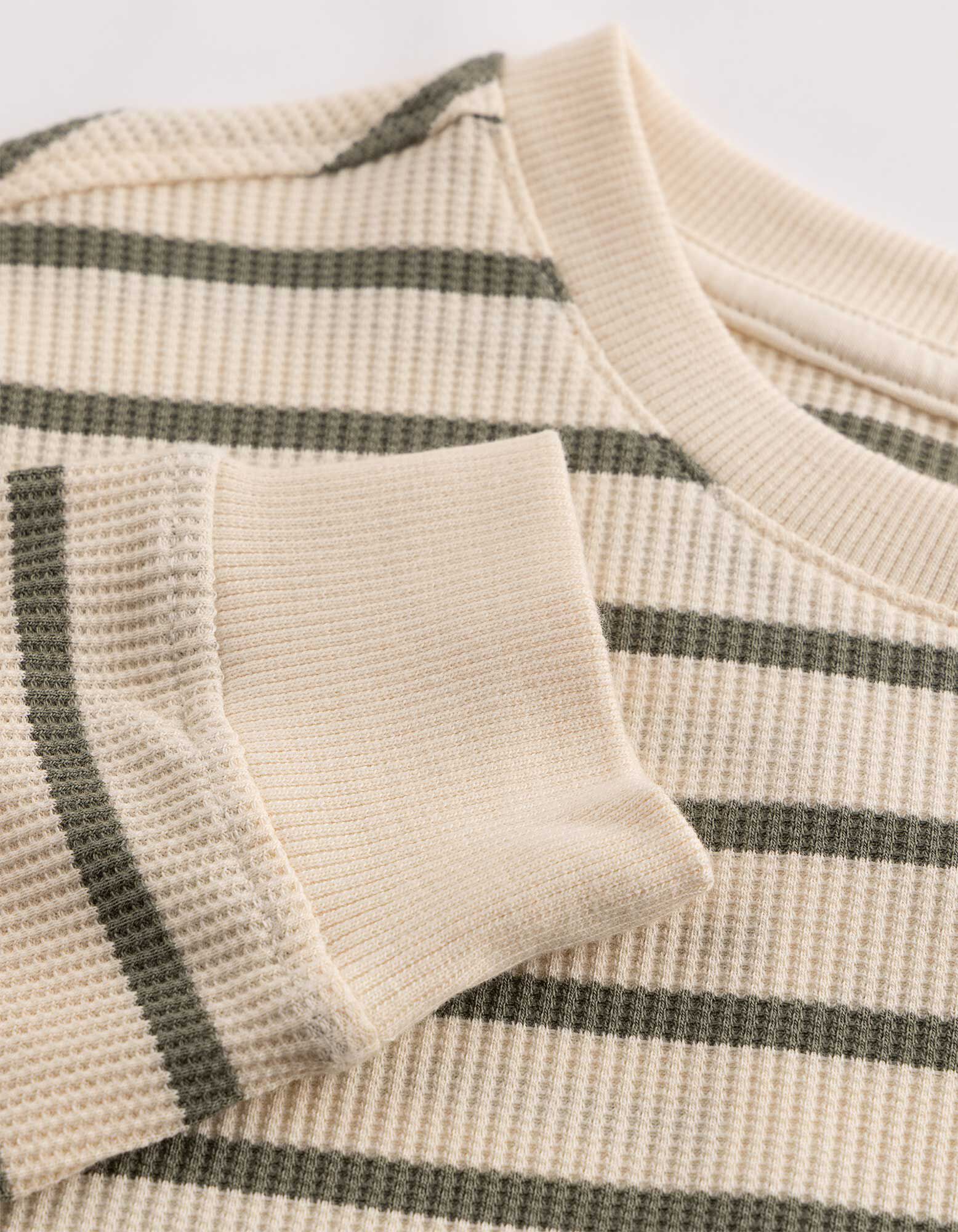 Sweatshirt - Streifen - Gr&uuml;n
