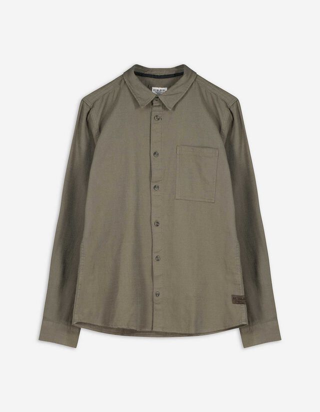 Chemise - Aspect lin - Vert foncé