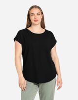 Marškinėliai - Pažemintos rankovės - juodas