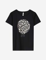 T-Shirt - Glitzerprint - schwarz