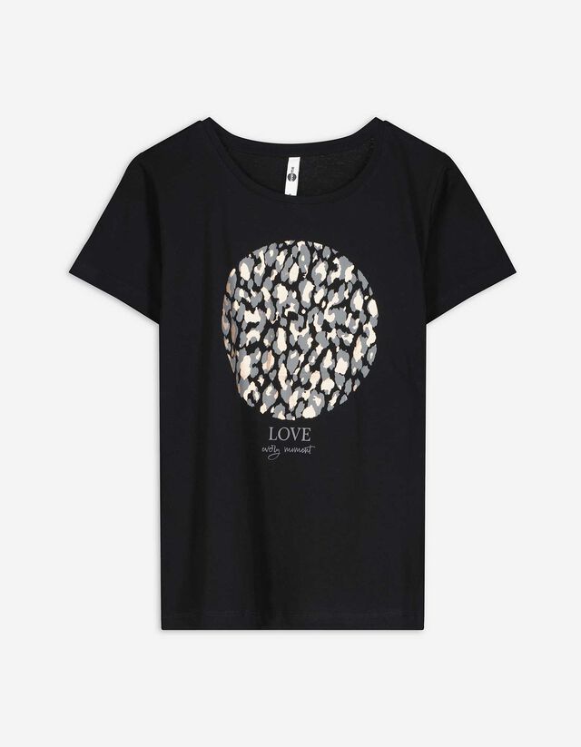 T-Shirt - Glitzerprint - schwarz