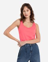 Top - Percentuale di tessuto elasticizzato - rosso chiaro