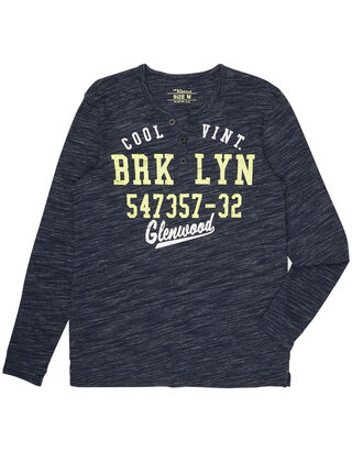 Herren Serafino-Shirt mit Message-Prints 