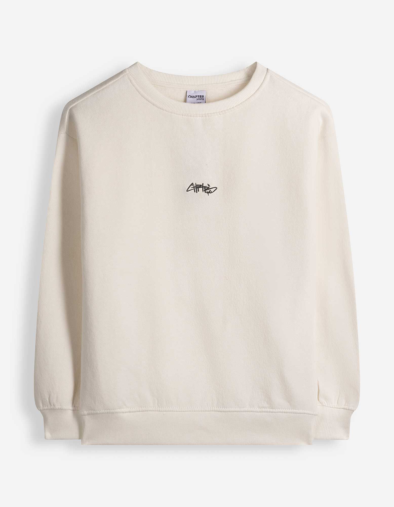 Langarmshirt - Print - Off-White