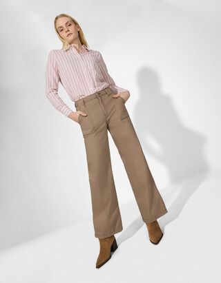 Broek - Wide fit - bruin