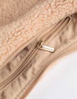 Umhängetasche - Teddyfell - beige