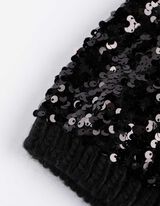 Berretto - Inserto di paillettes - nero