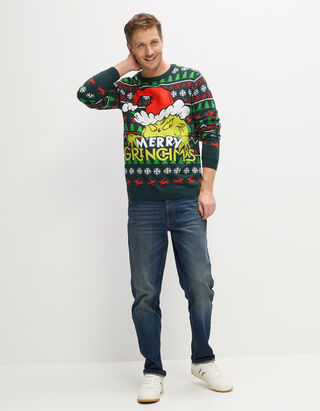 Pullover - Grinch - Dunkelgr&uuml;n